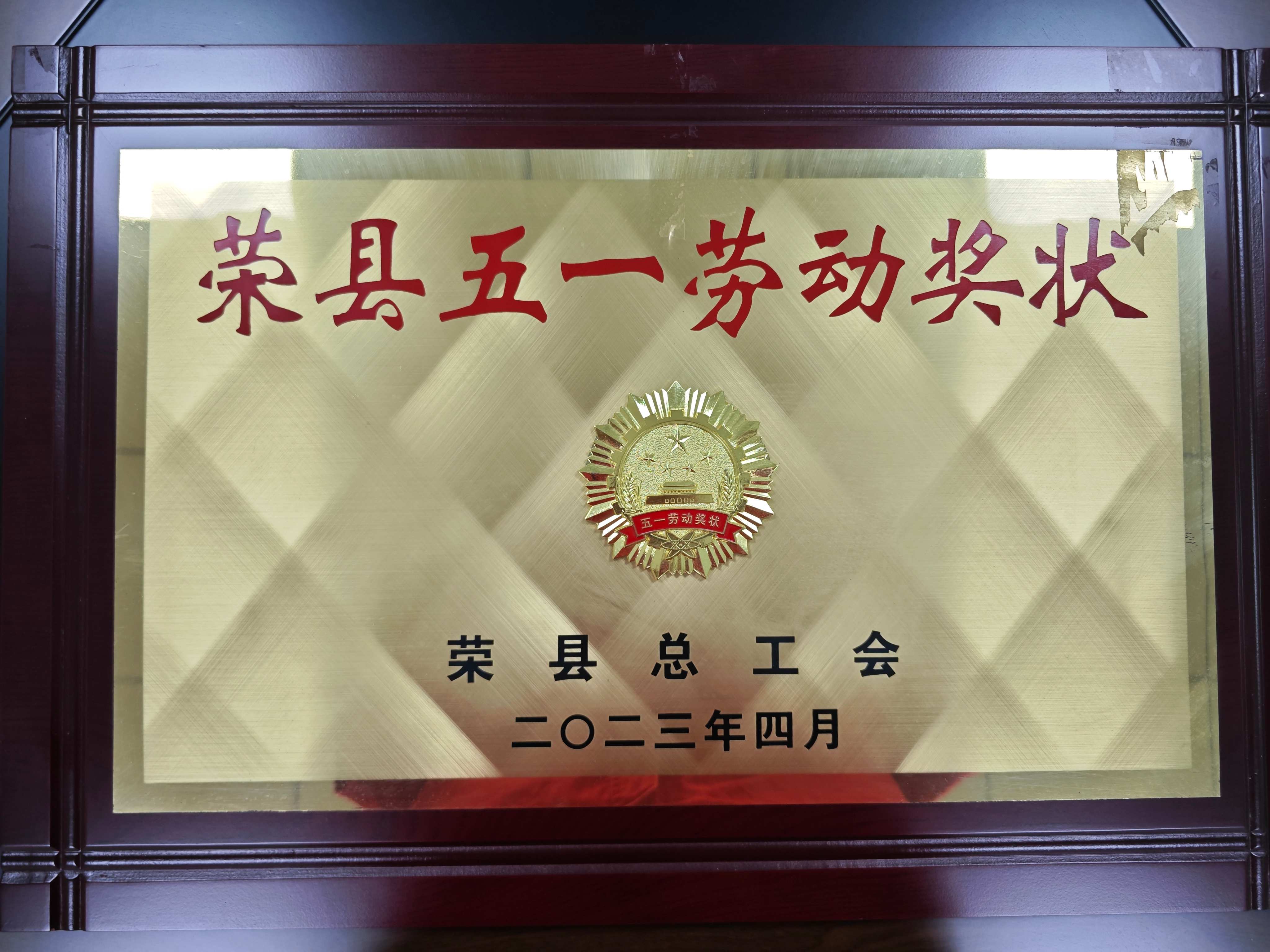 榮縣五一勞動(dòng)獎(jiǎng)狀